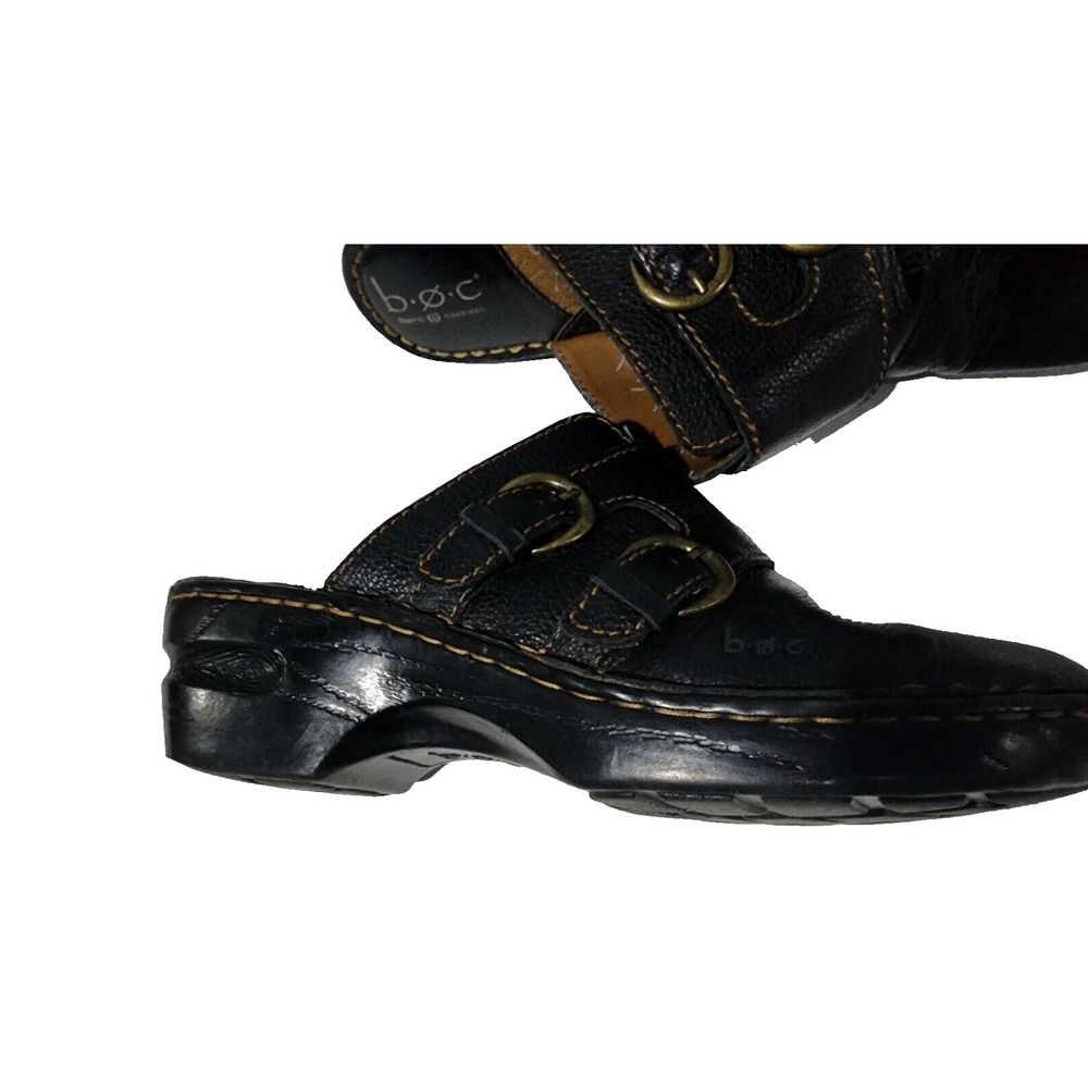 BOC Born Concepts 8 /39 Brown Leather Slip On Mule Clog Double Buckle - Picture 14 of 16